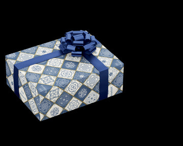 Gift wrapping paper Eid -blue marbles (100x70cm folded)