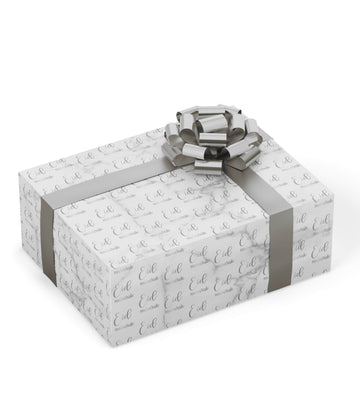 Gift wrapping paper Eid -marble silver roll)