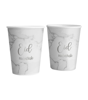 Cups Eid -marble silver (6pcs)