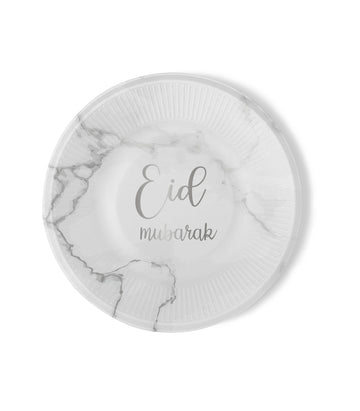 Plates Eid -marble silver (6 pcs)