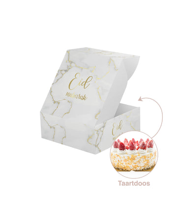 Cake box Eid -marble gold