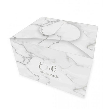Cookie box Eid -marble Silver