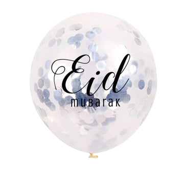 Balloons Eid confetti -silver (5pcs)