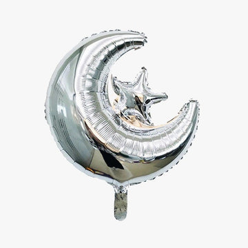 Foil balloon Maan-Ster -silver