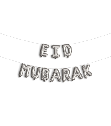 Foil balloon "Eid Mubarak" -silver