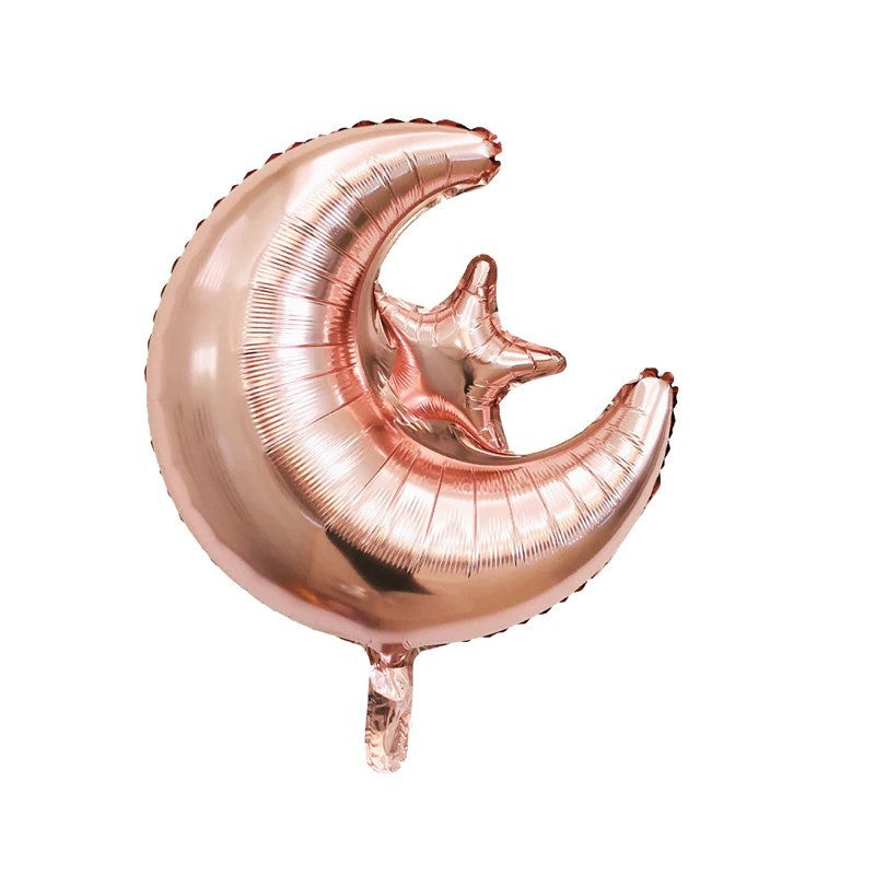 Folieballon Maan-Ster rosé (vast) 