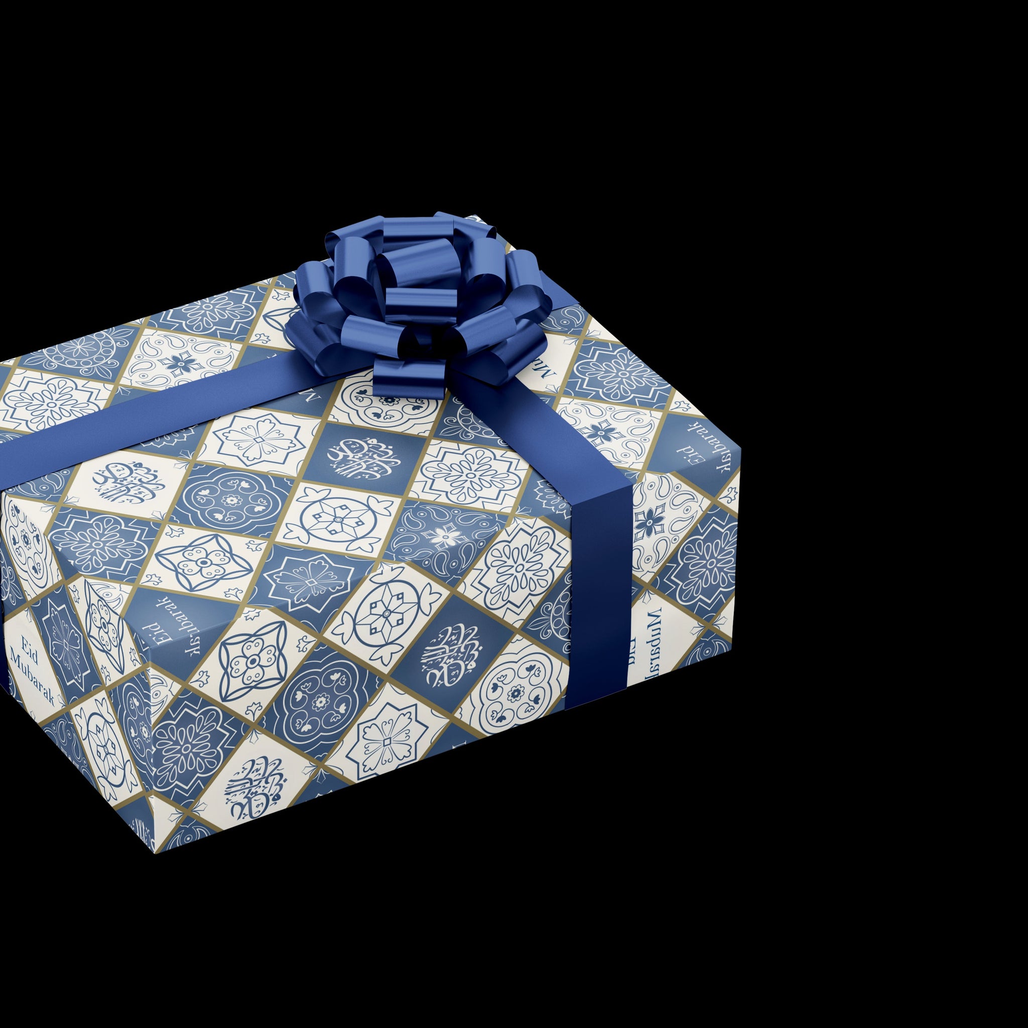 Cadeaupapier - Eid blauwe tegels XL (100x70cm)
