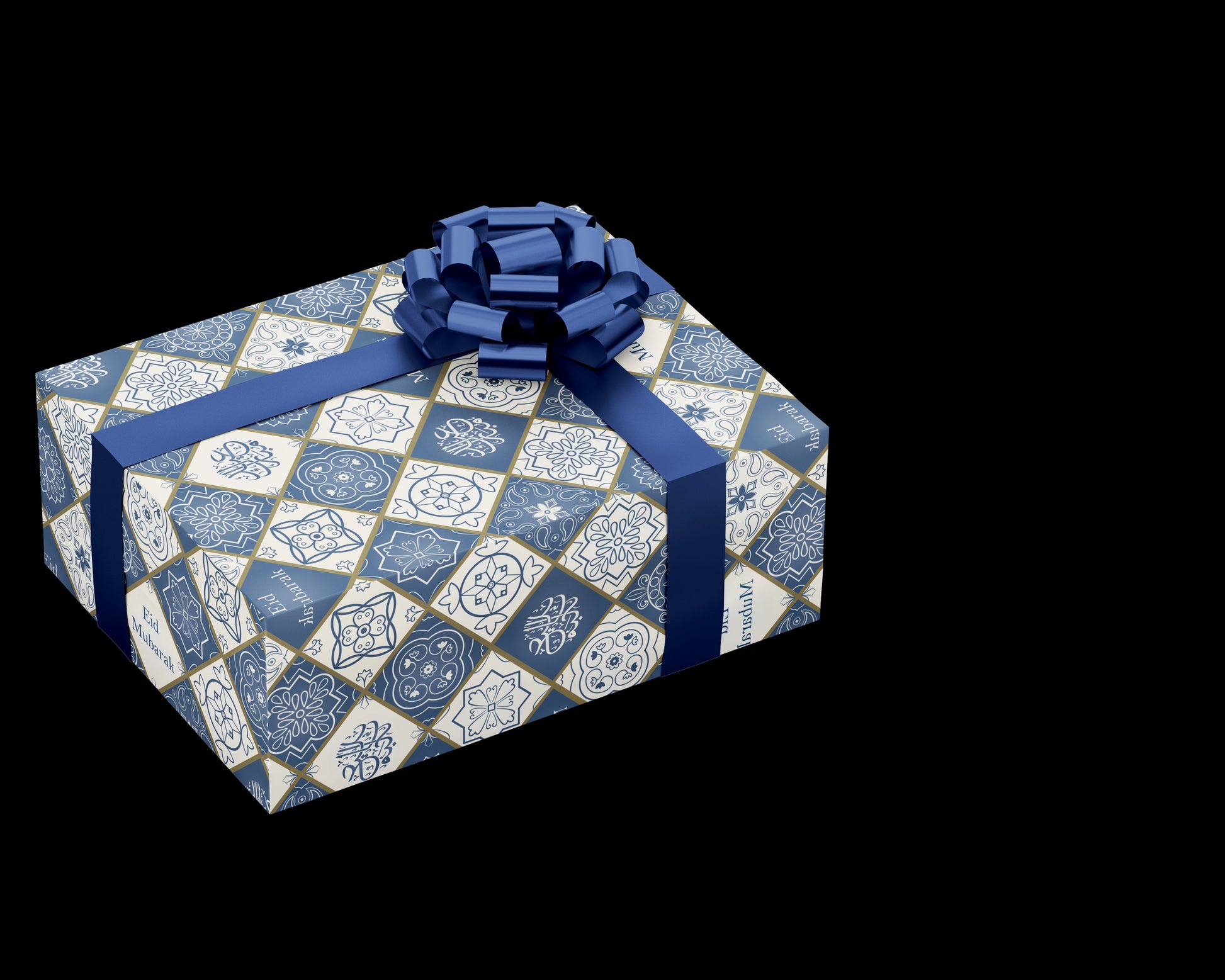 Cadeaupapier - Eid blauwe tegels XL (100x70cm)