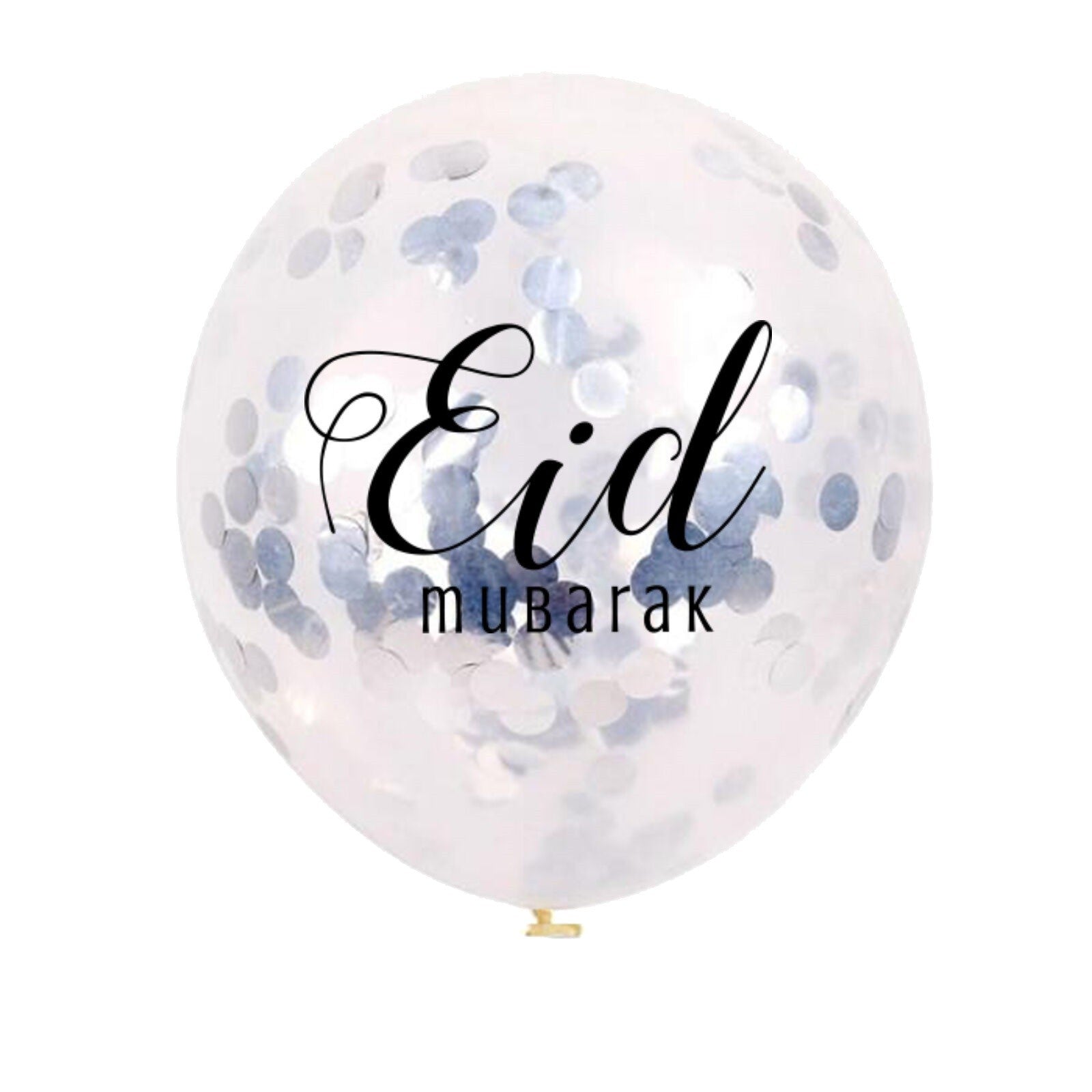 Ballonnen Eid Mubarak confetti zilver (5 stuks)