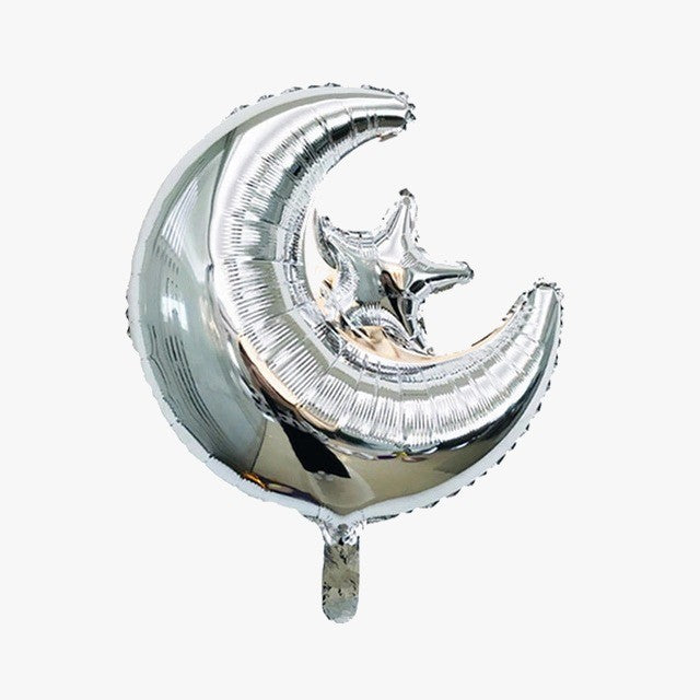 Folieballon Maan-Ster zilver - vast