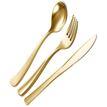 Cutlery -gold plastic